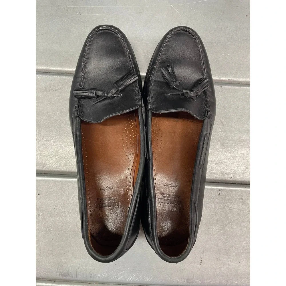 Allen Edmonds Naples‎ Loafers Mens 11D Blacker Leather Tassel Slip On
